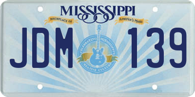 MS license plate JDM139