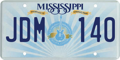 MS license plate JDM140