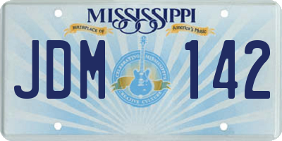 MS license plate JDM142