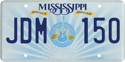 MS license plate JDM150