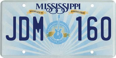 MS license plate JDM160