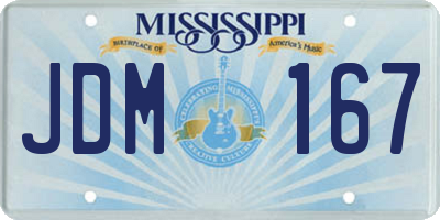 MS license plate JDM167