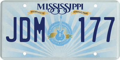 MS license plate JDM177