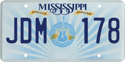 MS license plate JDM178