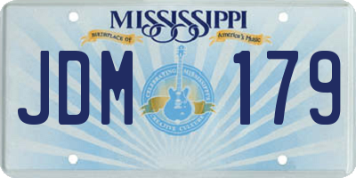 MS license plate JDM179