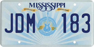 MS license plate JDM183
