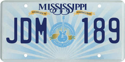 MS license plate JDM189