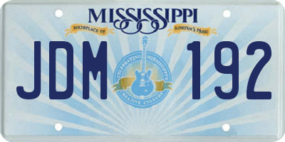 MS license plate JDM192