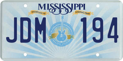 MS license plate JDM194