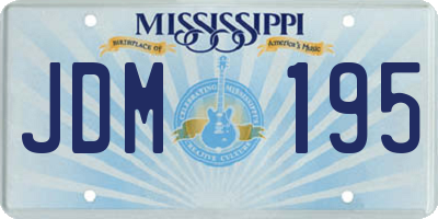 MS license plate JDM195