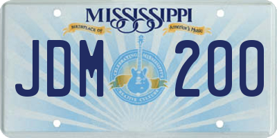 MS license plate JDM200