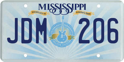 MS license plate JDM206