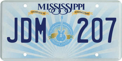 MS license plate JDM207