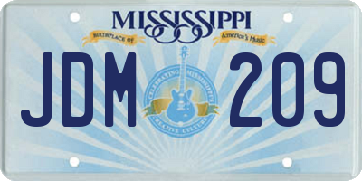 MS license plate JDM209
