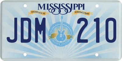 MS license plate JDM210