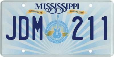 MS license plate JDM211