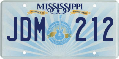 MS license plate JDM212