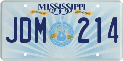 MS license plate JDM214