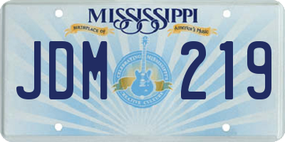 MS license plate JDM219