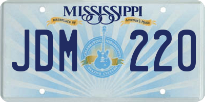 MS license plate JDM220