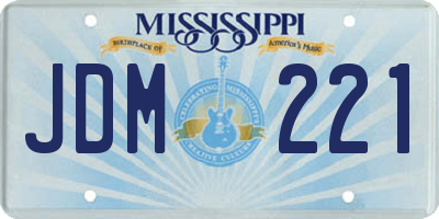 MS license plate JDM221