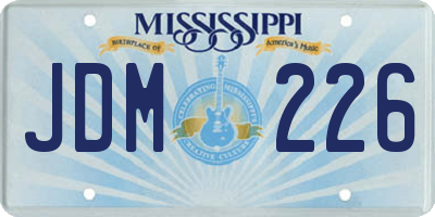 MS license plate JDM226