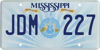 MS license plate JDM227