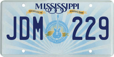 MS license plate JDM229