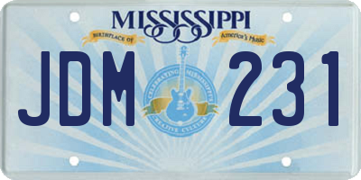 MS license plate JDM231