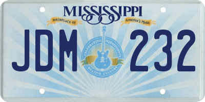 MS license plate JDM232