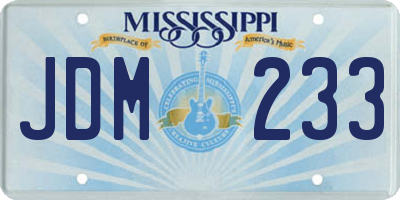 MS license plate JDM233