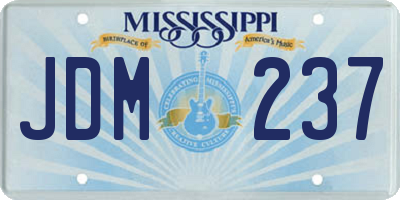 MS license plate JDM237