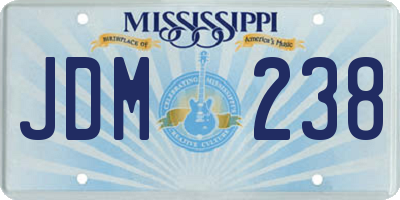 MS license plate JDM238
