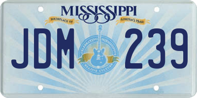 MS license plate JDM239