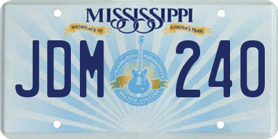 MS license plate JDM240