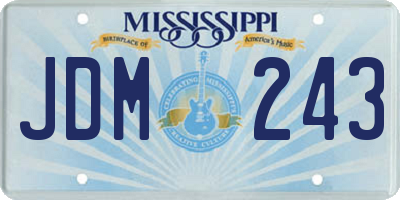 MS license plate JDM243