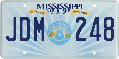 MS license plate JDM248
