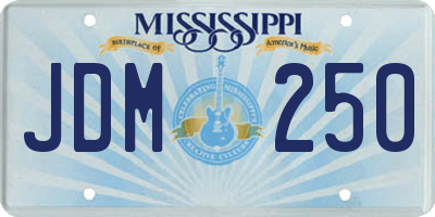 MS license plate JDM250
