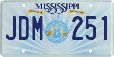 MS license plate JDM251