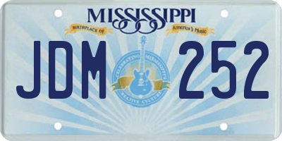 MS license plate JDM252
