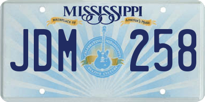 MS license plate JDM258
