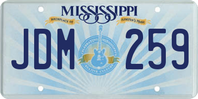 MS license plate JDM259