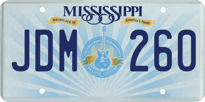 MS license plate JDM260