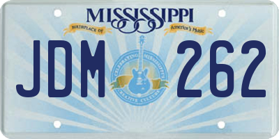 MS license plate JDM262
