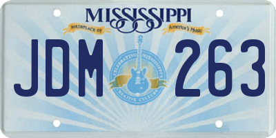 MS license plate JDM263