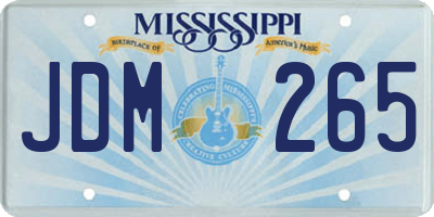 MS license plate JDM265