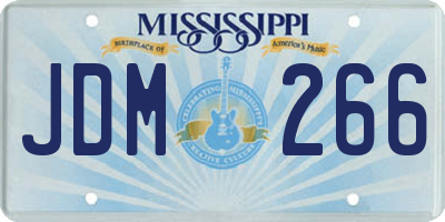 MS license plate JDM266