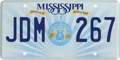MS license plate JDM267