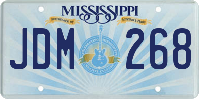 MS license plate JDM268
