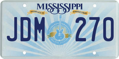 MS license plate JDM270